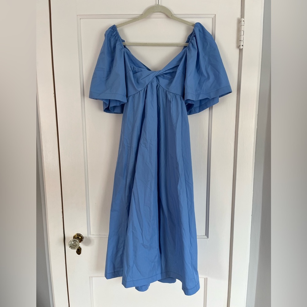 Abercrombie and Fitch Blue Dress with Flutter Sleeves